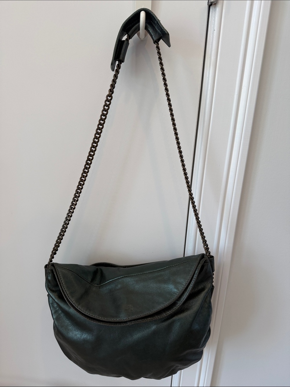 Botkier Dark Green Leather Chain Shoulder Bag
